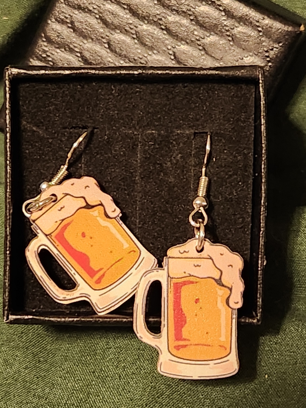 Festival Beer Mug Wooden Dangle Earrings German Oktoberfest Fall Fun New in Box